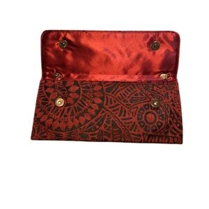 Red Patterned Clutch